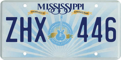 MS license plate ZHX446