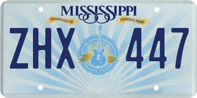 MS license plate ZHX447