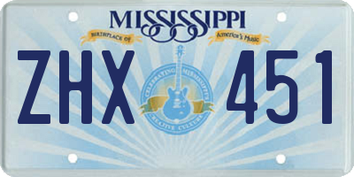 MS license plate ZHX451