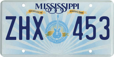 MS license plate ZHX453