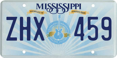 MS license plate ZHX459