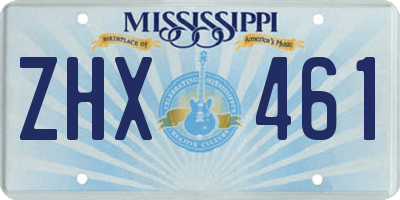 MS license plate ZHX461
