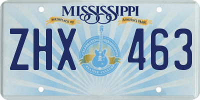 MS license plate ZHX463