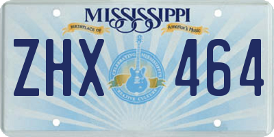 MS license plate ZHX464