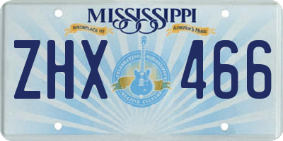 MS license plate ZHX466