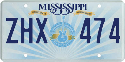 MS license plate ZHX474