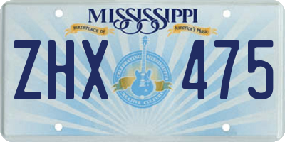 MS license plate ZHX475