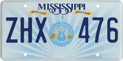 MS license plate ZHX476