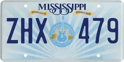 MS license plate ZHX479