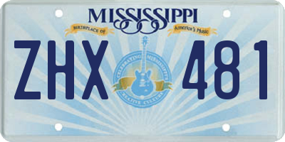 MS license plate ZHX481
