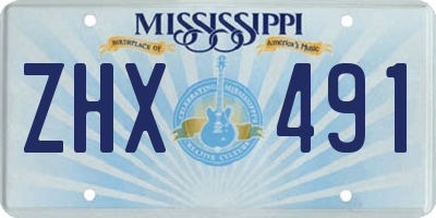 MS license plate ZHX491
