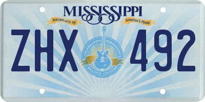 MS license plate ZHX492
