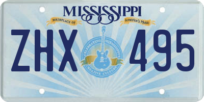 MS license plate ZHX495