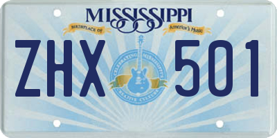MS license plate ZHX501