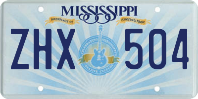 MS license plate ZHX504