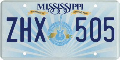 MS license plate ZHX505