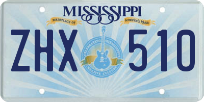 MS license plate ZHX510