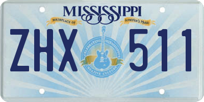 MS license plate ZHX511