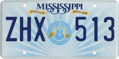 MS license plate ZHX513