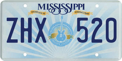 MS license plate ZHX520