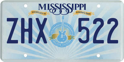MS license plate ZHX522