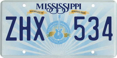 MS license plate ZHX534