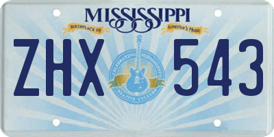 MS license plate ZHX543