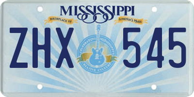 MS license plate ZHX545