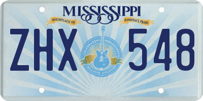 MS license plate ZHX548