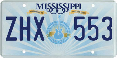 MS license plate ZHX553