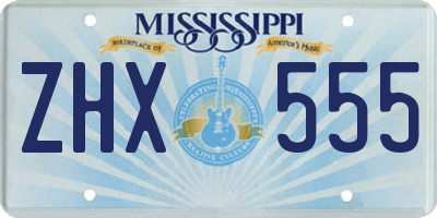 MS license plate ZHX555