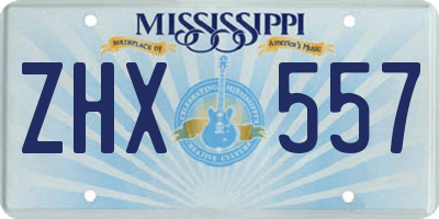 MS license plate ZHX557