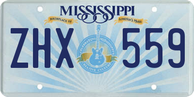 MS license plate ZHX559