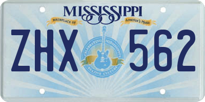 MS license plate ZHX562