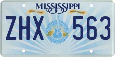 MS license plate ZHX563