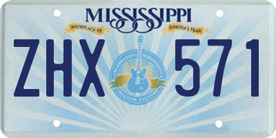 MS license plate ZHX571