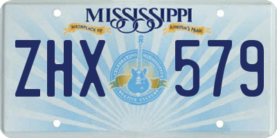 MS license plate ZHX579