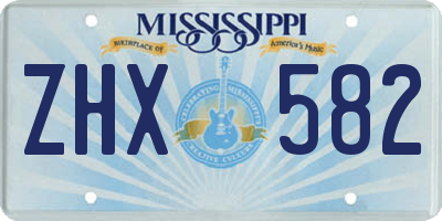MS license plate ZHX582