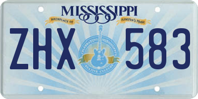 MS license plate ZHX583
