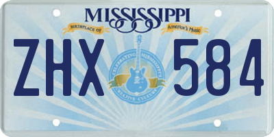 MS license plate ZHX584