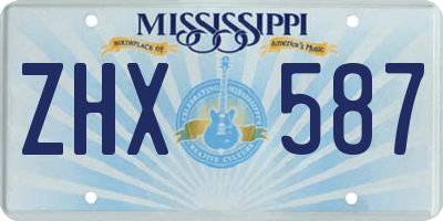 MS license plate ZHX587