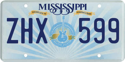 MS license plate ZHX599