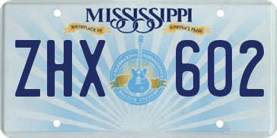 MS license plate ZHX602