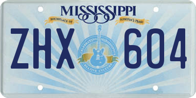 MS license plate ZHX604