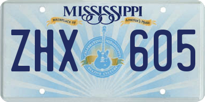 MS license plate ZHX605