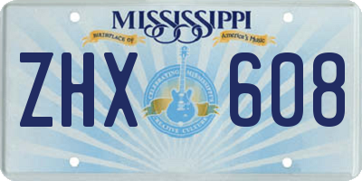 MS license plate ZHX608