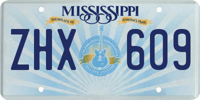 MS license plate ZHX609