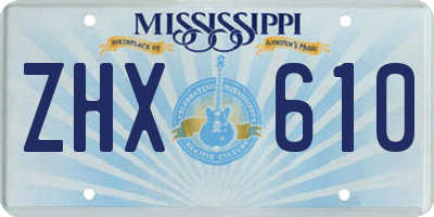 MS license plate ZHX610