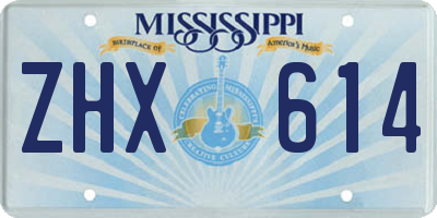 MS license plate ZHX614