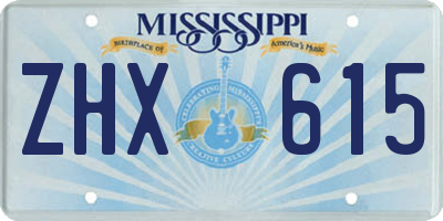 MS license plate ZHX615